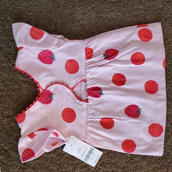Carter's Baby Girls 2 pc Strawberry Top & Knit Denim Legging Set Size 6 Mo NWT - Picture 7 of 7